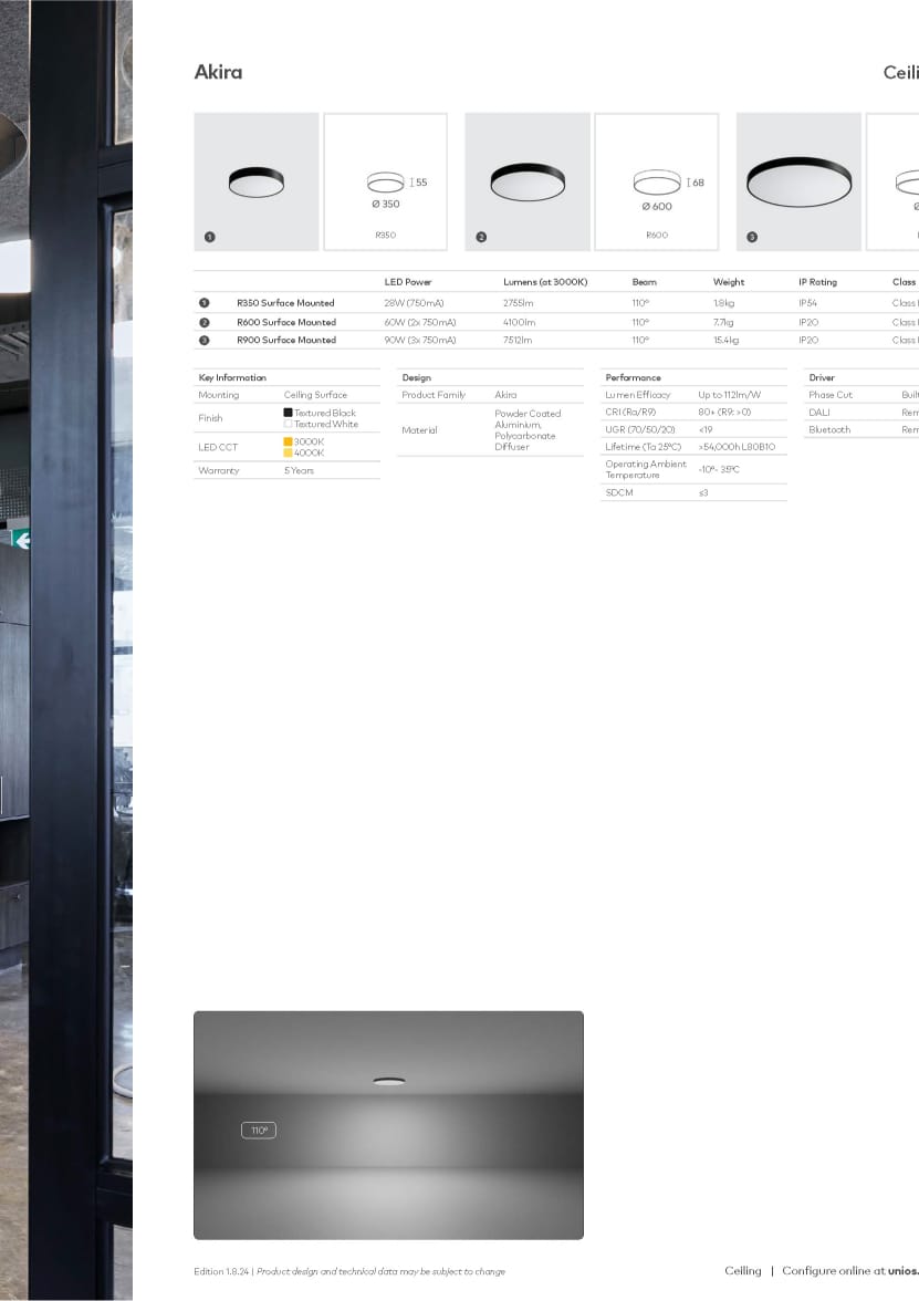 Akira Ceiling Light | Unios